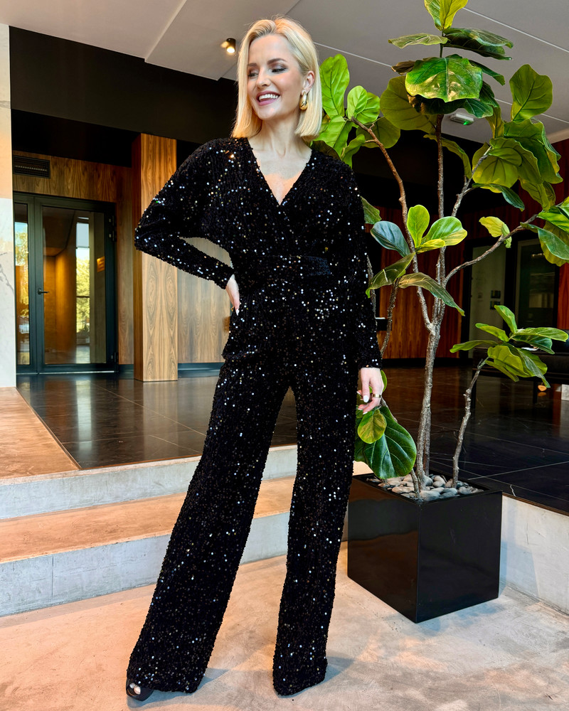 WRAP SEQUIN JUMPSUIT MUST